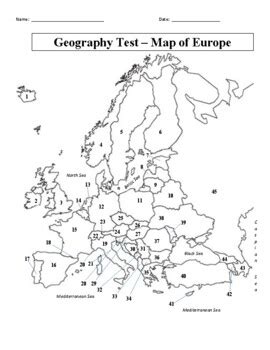 European Countries And Capitals Geography Test W ANSWER KEY By Morris