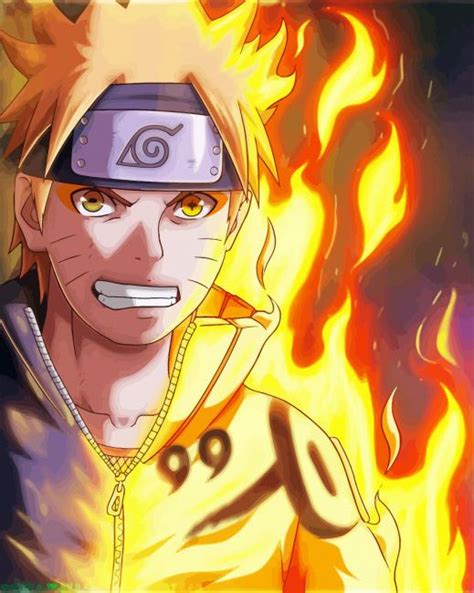 Mad Naruto On Fire Paint By Number Paint By Numbers For Adult
