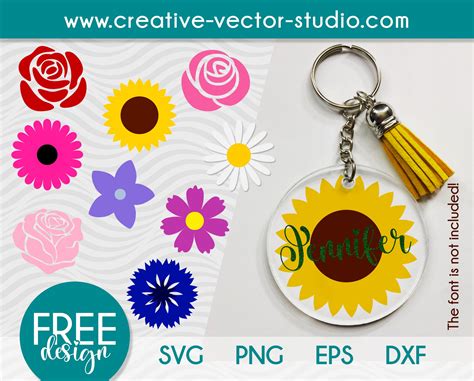 Free Flower SVG Keychain Pattern | Creative Vector Studio