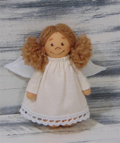 Christmas Angel Doll Little Handmade Cloth Doll Home Etsy