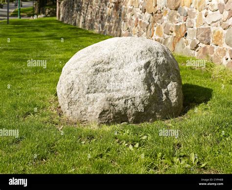 Big Rock And Grass Stock Photo Alamy