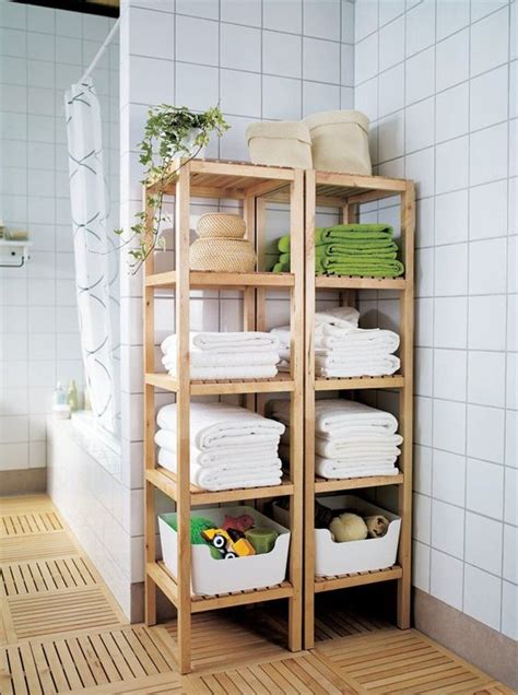 This stunning ikea bathroom hack makes great use of a ladder shelf to provide storage for towels and toilet rolls. 15 Comfy Ideas To Store Towels In Your Bathroom - Shelterness