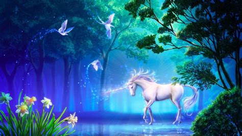 Unicorn Desktop Wallpaper Unicorn In A Magic Forest 93036 Hd