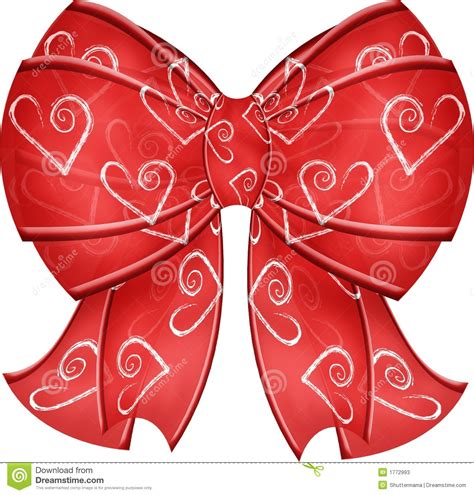 Valentine Heart Bow With Ribbons Stock Photos Image 1772993