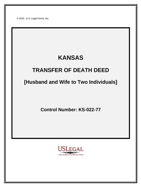 Kansas Transfer Death Form Fill Out And Sign Printable Pdf Template