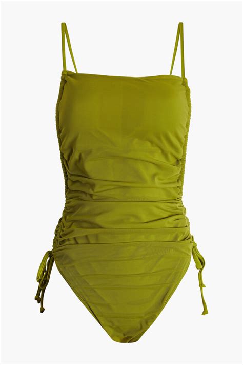 Andrea Iyamah Adan Ruched Mesh Swimsuit Shopstyle