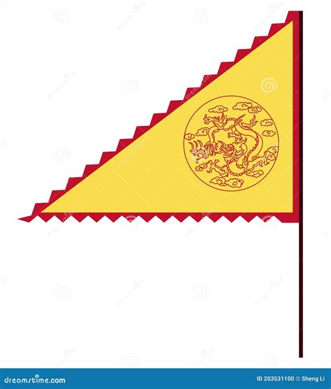 An Ancient Chinese Dragon Flag Stock Vector Illustration Of Banner