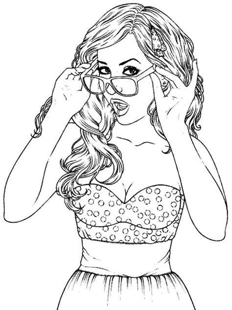 Cute Pretty Girl Coloring Pages Pluscoloring The Best Porn Website