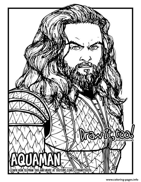 Aquaman Jason Momoa Coloring Page Printable