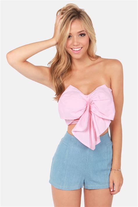 Sexy Strapless Top Pink Top Bustier Top 4100 Lulus