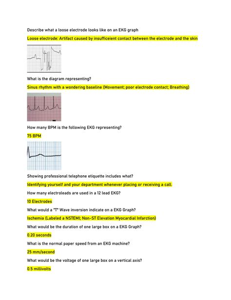 Solution Ekg Final Exam Review Questions With Correct Answers Studypool