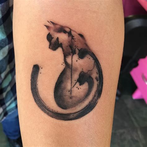 Watercolor Black Cat By Miguel At Body Electric In Los Angeles Ca