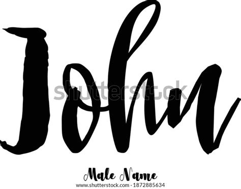 Johnmale Name Bold Cursive Calligraphy Typeface เวกเตอร์สต็อก ปลอดค่า