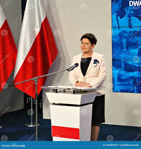 Polish Prime Minister Beata Szydlo Attend a Press Conference