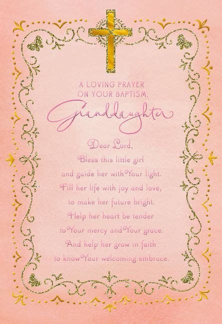 Pink Cross Baptism Card For Granddaughter Baptism Cards