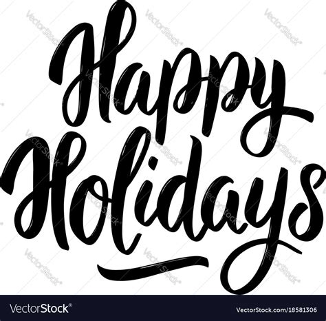 Happy Holidays Lettering Clipart Vector Stock Vector Illustration Of