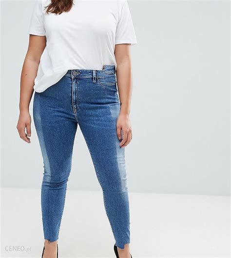 Asos Curve Ridley High Waist Skinny Jeans With Seamed Split Front In