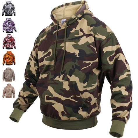 Camo Hoodie Pullover Hooded Sweatshirt Army Military Camouflage