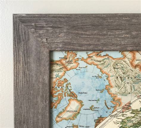 Large Framed Push Pin World Map 24x36 Rustic Style Etsy