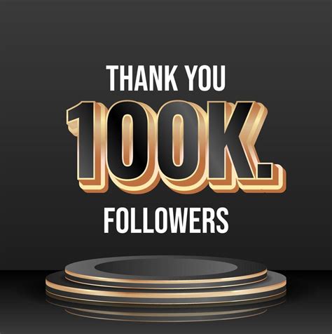100k Followers Thank You With Modern 3d Stage Illustration For Social