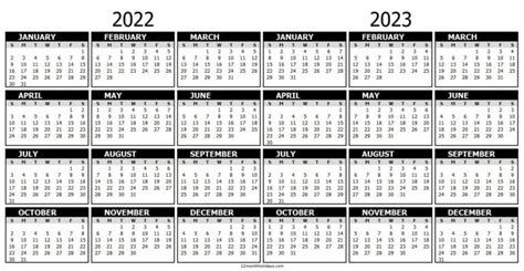 2022 2023 Academic Calendar Template Free Printable 2 Year Calendar