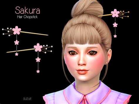 Sakura Child Chopstick Set By Suzue From Tsr • Sims 4 Downloads