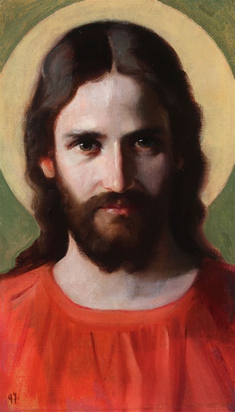Heinrich Hofmann | Bust Portrait of Christ with Halo | MutualArt