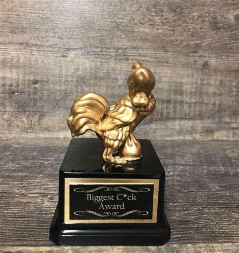 Funny Rooster Cock Trophy Mature Loser Sacko Trophy Ffl Last Etsy