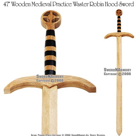 47 Wooden Medieval Crusader Practice Waster Sword New Ebay