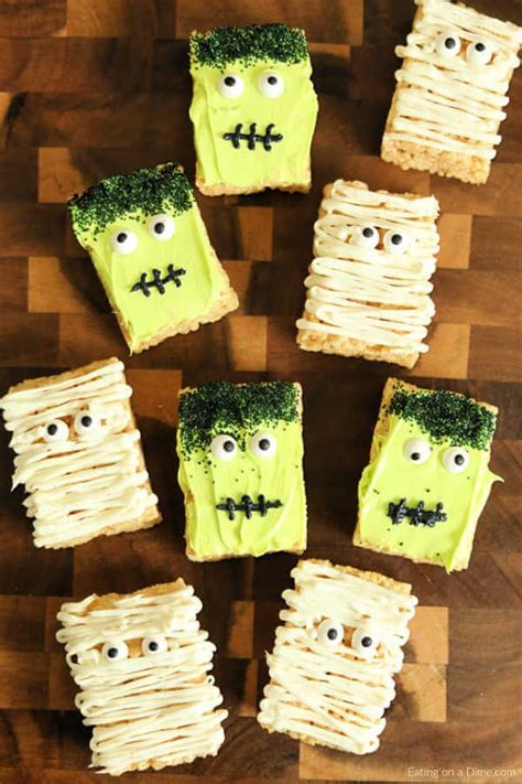 Halloween Rice Krispie Treats Mummies And Monsters Ready In 10 Minutes