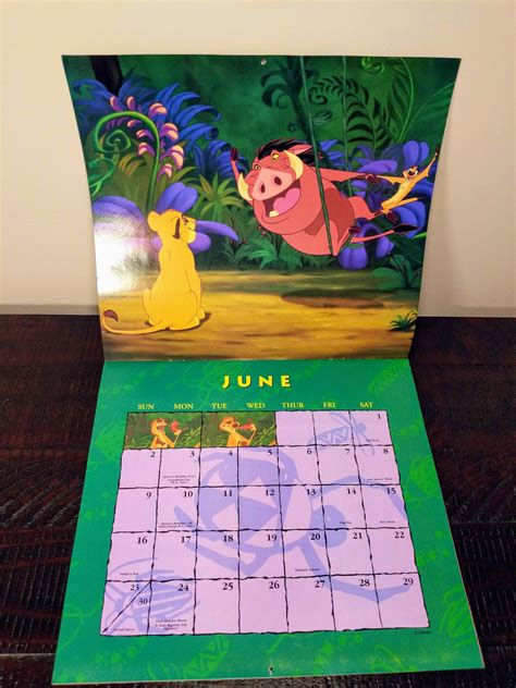 Disneys The Lion King 1996 Calendar Etsy