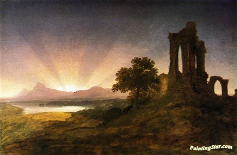 Gothic Ruins At Sunset Artwork By Thomas Cole Oil Painting And Art Prints