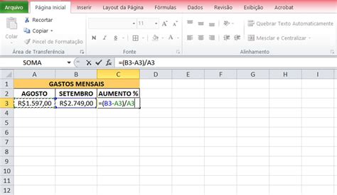 Calcular A Varia O Percentual No Excel F Rmula De Aumento Redu O Hot