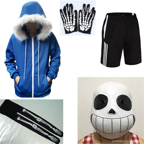Game Undertale Sans Cosplay Costume Hoodie Shorts Stocking Mask Gloves