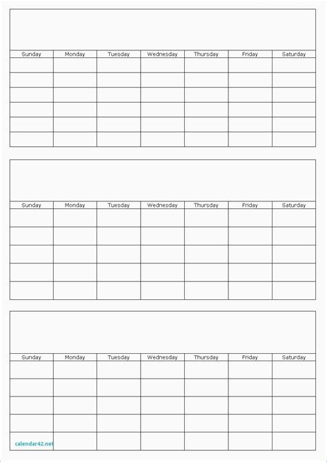 Blank 6 Week Calendar Template Example Calendar Printable