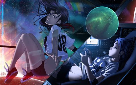 Wallpaper Illustration Cyberpunk Anime Futuristic 88 Girl