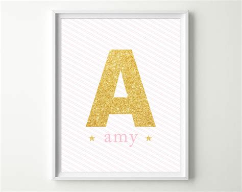 Baby Girl Decor Glitter Gold Nursery Decor Gold And Pink Etsy