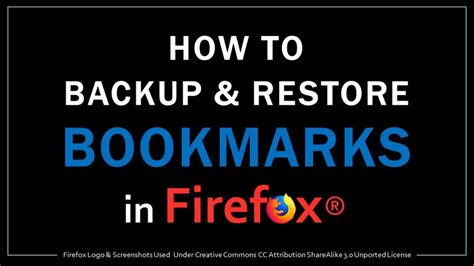 How To Backup And Restore Bookmarks In Firefox Youtube