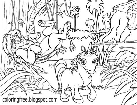 Printable Unicorn Drawing Mythical Coloring Book Pictures