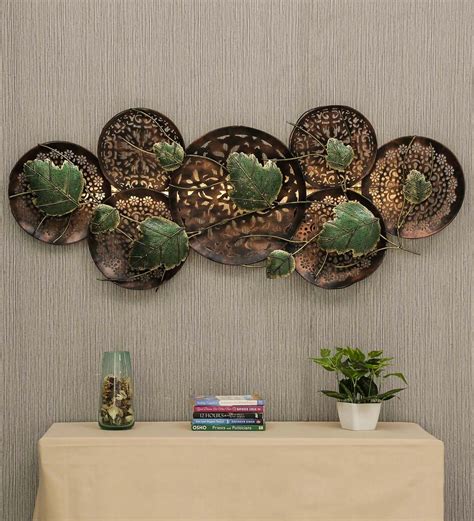 Buy Wrought Iron Decorative Leaf Wall Art With Led In Multicolour At 10