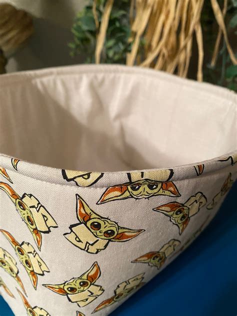 Choose Your Size Baby Yoda Fabric Baskets Etsy