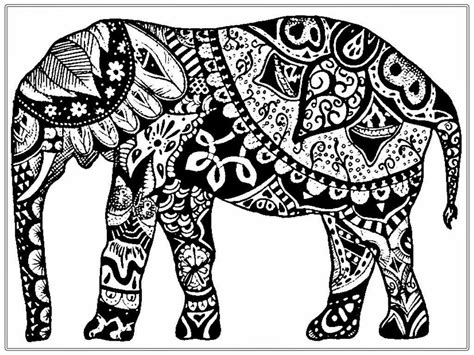 Elephant Coloring Pages For Adults At Free Printable