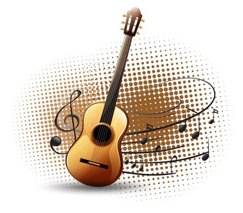 Guitar And Musical Notes In Background 445679 Vector Art At Vecteezy