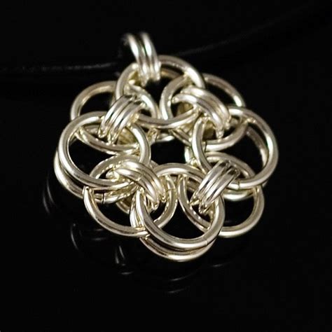 Chainmaille Tutorial Helm Flower Pendant Etsy