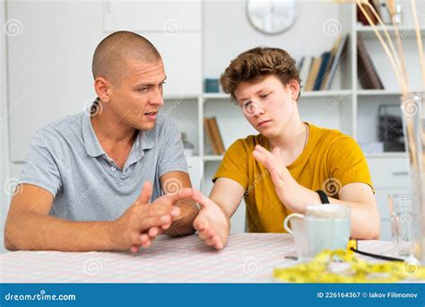 Sit Down Conversation Of Dad And Son Stock Image Image Of Childhood