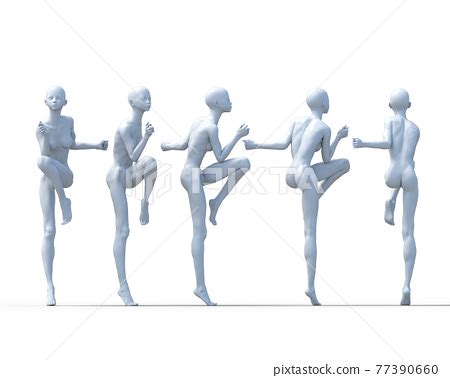 Pose Collection Female Nude In Each Direction Stock Illustration