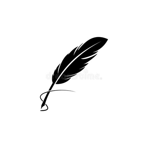 Feather Quill Pen Icon Classic Stationery Illustration Stock Vector