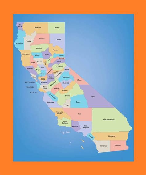 California County Map Large Printable And Standard Map Whatsanswer