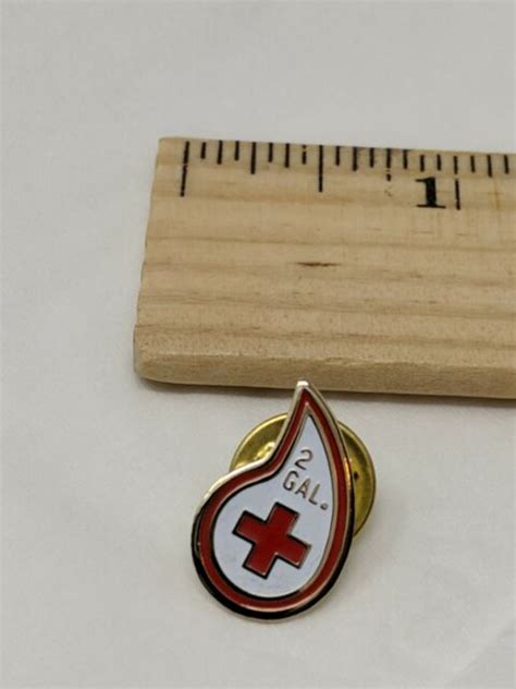 Vintage American Red Cross Arc Blood Donor 2 Gallon Enamel Lapel Pin