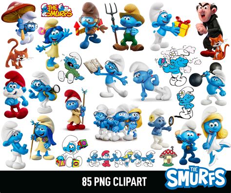 Cartoon Smurfs Png Clipart Smurfs Clipart Instant Etsy Sexiz Pix